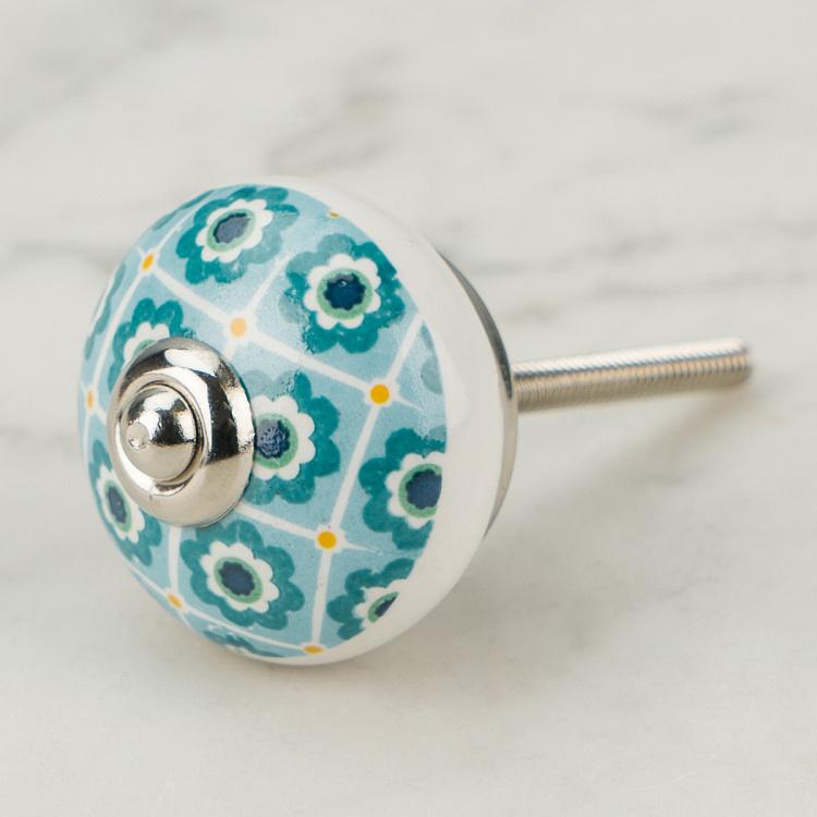 Мебельная ручка с узором голубой плитки Blue Tiles Knob