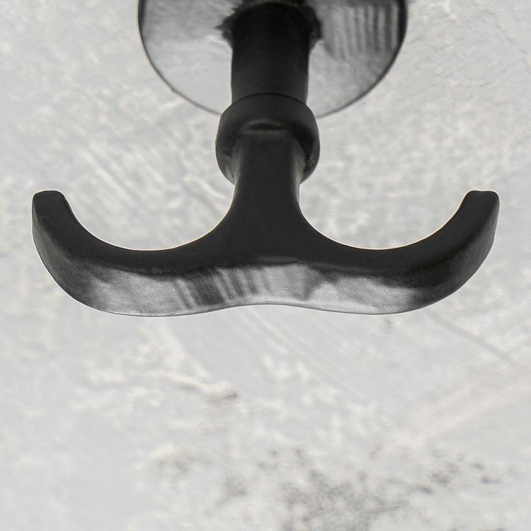 Двухрожковый потолочный крючок чёрный Double Hook Black Small