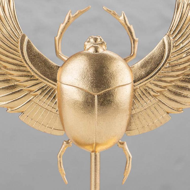 Статуэтка Золотой жук-скарабей Scarab Beetle On Stand Gold