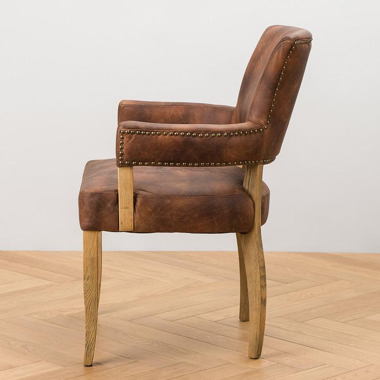 Стул Ньюпорт с подлокотниками, светлые ножки Newport Dining Chair, Oak Brown