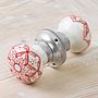 Двусторонняя дверная ручка Moroccan Floral Ceramic Mortise Door Knob Red