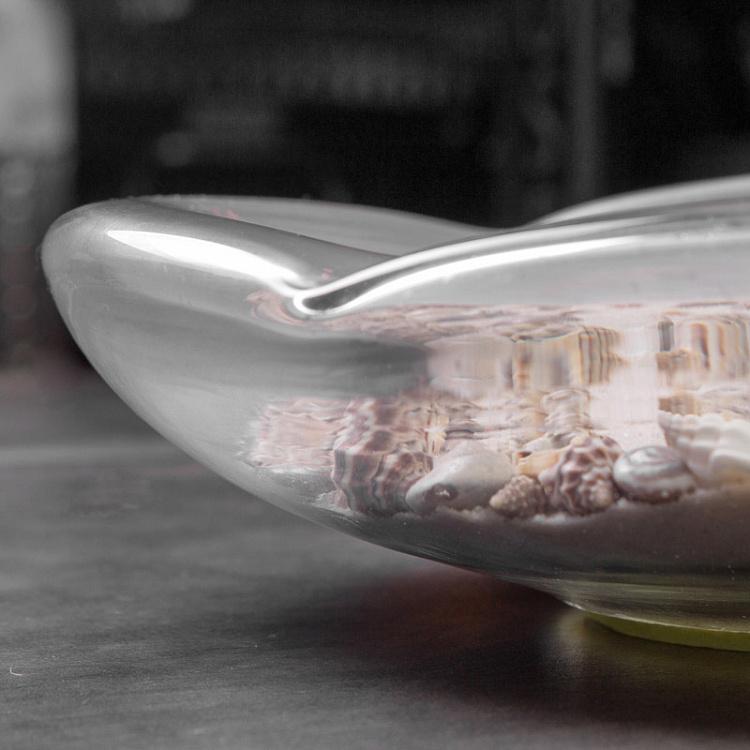 Украшение для интерьера с песком и ракушками в стекле Glass Tray With Sand And Shells