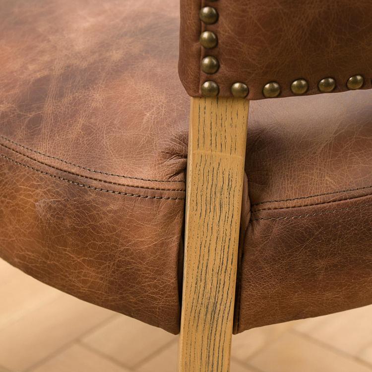 Стул Мами с подлокотниками, светлые ножки Mami Dining Chair With Arms, Oak Brown