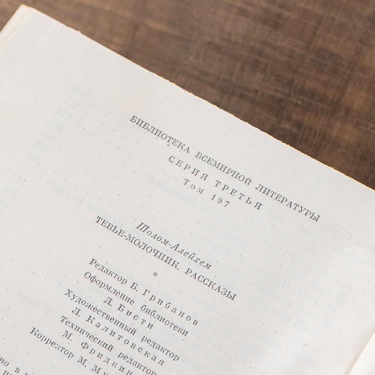 Винтажная книга Библиотека всемирной литературы, том 197. Тевье-молочник. Шолом-Алейхем Vintage Book World Literature Library 197