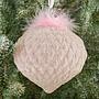 Ёлочная игрушка Multifaceted Bulb With Fluff Pink 10 cm