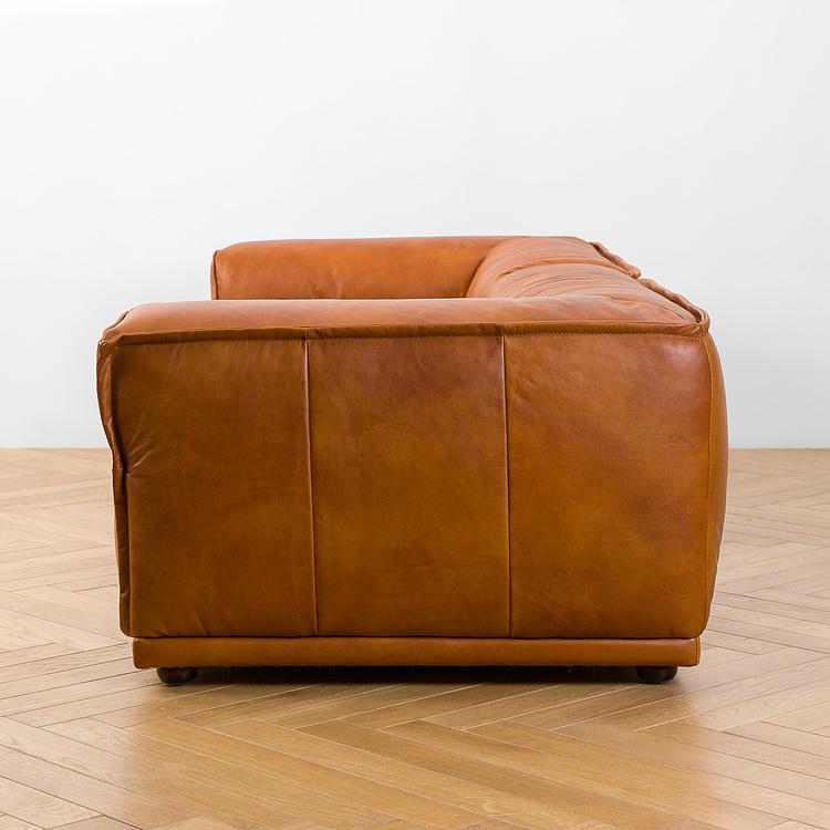 Трёхместный диван Севилья, красно-коричневые ножки Sevilla 3 Seater, Red Brown Wood D