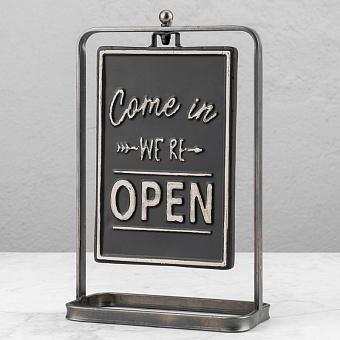 Rotating Open And Closed Sign On Stand