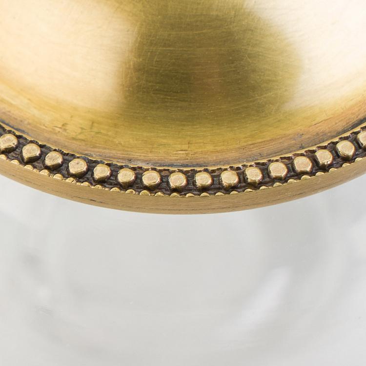 Ёмкость для хранения с латунной птичкой на крышке Glass Box With Brass Bird Lid