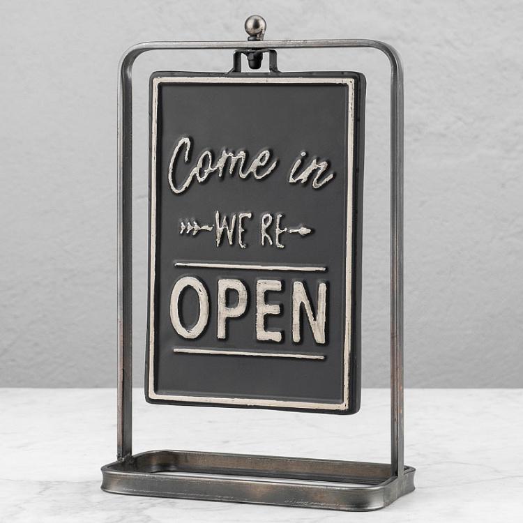 Поворачивающаяся табличка Открыто и Закрыто Rotating Open And Closed Sign On Stand