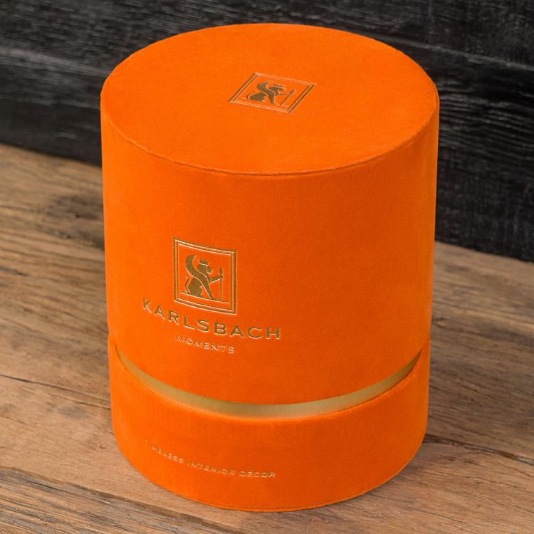 Аромасвеча в белом фасетном стакане Шёлковый цветок, S Aroma Candle In White Faceted Glass Silk Flower Small