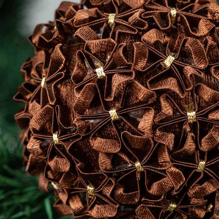 Ёлочный шар Французский цветок дисконт French Flower Ball Light Brown 8 cm discount