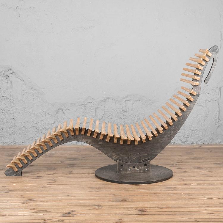 Бежевое кресло-шезлонг Кит Whale Lounge Natural/Dark Oil