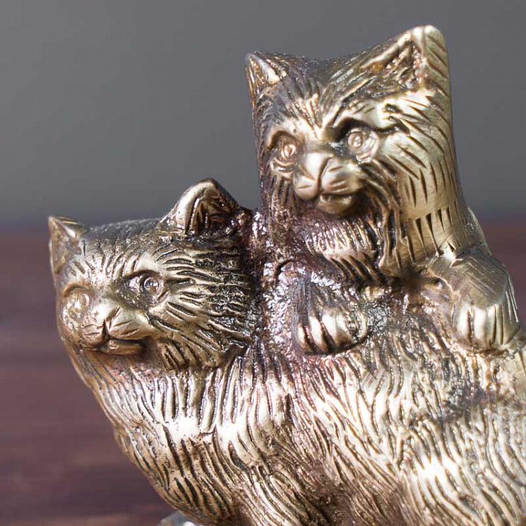 Статуэтка Два кота Two Cats Decoration In Brass
