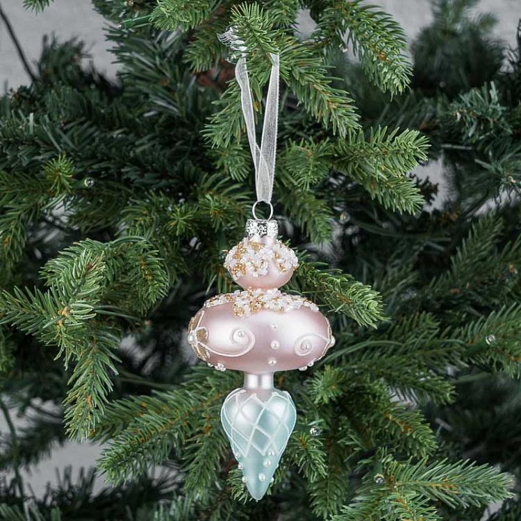 Ёлочная игрушка Розово-мятный кулон Pendant Pink Mint 13 cm