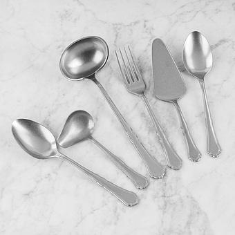 Набор из 126-ти столовых приборов Set Of 126 Cutlery Pieces Settecento Stone Washed Wooden Box