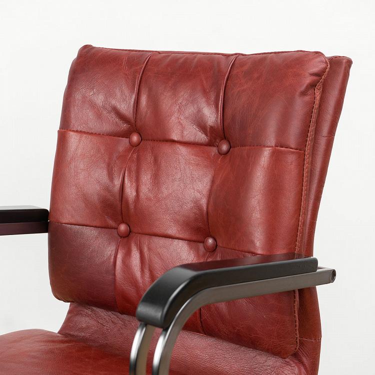 Рабочее кресло Неаполь, чёрные подлокотники Ufficio Napoli Armchair, Black Wood D