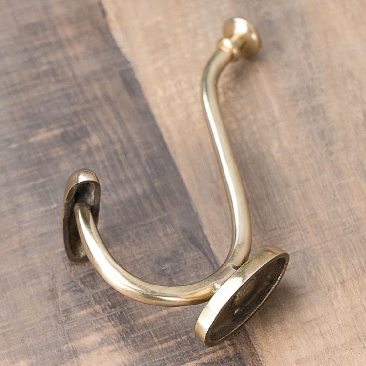 Двухрожковый крючок цвета состаренного золота Single Hook Antique Gold