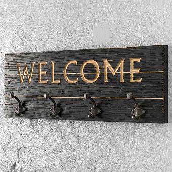Welcome Coat Holder With 4 Hooks