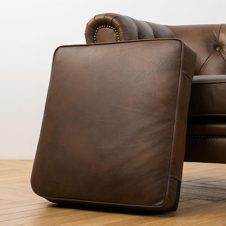 Двухместный диван Парламент, красно-коричневые ножки Parlament 2 Seater, Red Brown Wood D