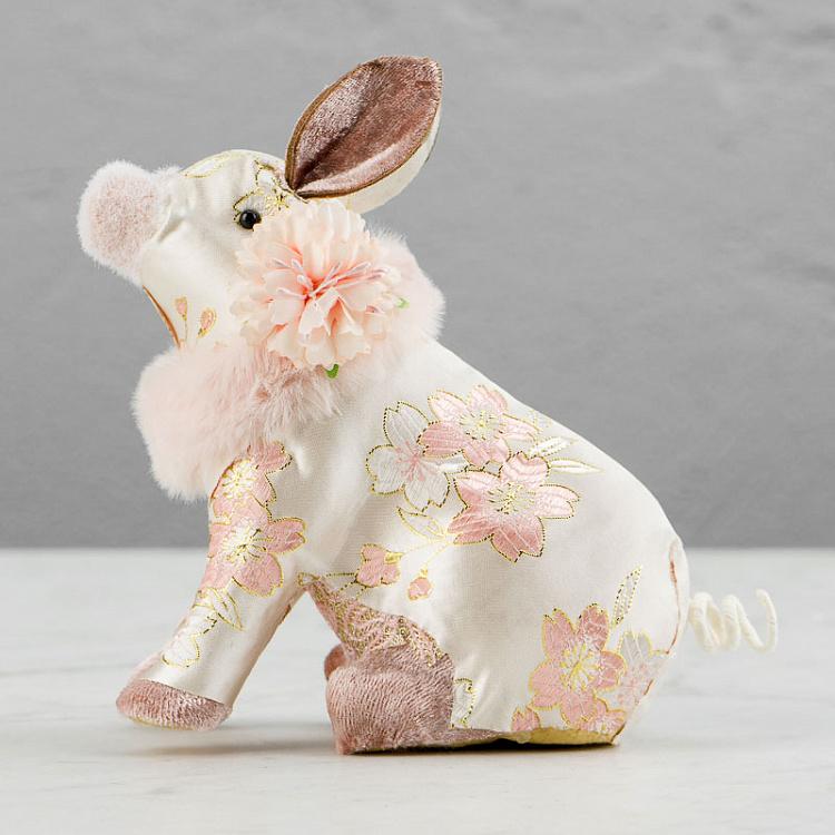 Фигурка из ткани Розовая свинья Fabric Seated Pig Pink