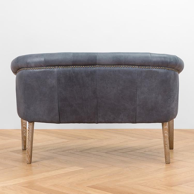 Двухместный кожаный диван Маршал, песочные ножки Marshall 2 Seater, Oak Sandwashed Leather