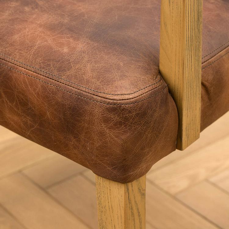 Стул Мами с подлокотниками, светлые ножки Mami Dining Chair With Arms, Oak Brown