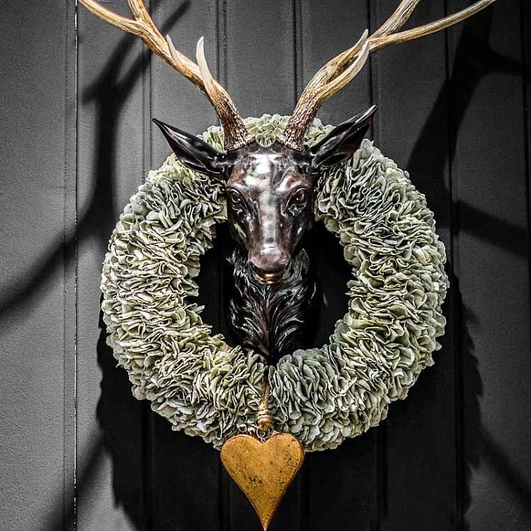 Настенное украшение Голова оленя чёрная Wall Object Deer Head