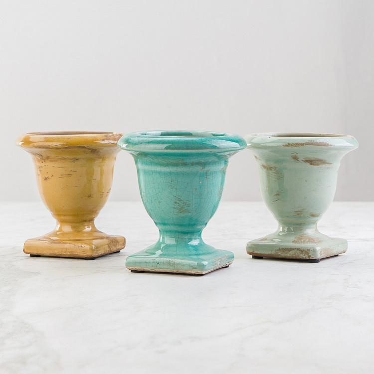 Голубовато-зелёная мини-ваза Медичи, S Medicis Vase Verdigris Small