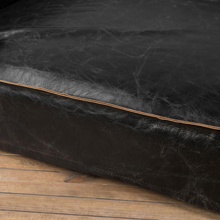 Кровать для питомца Лучано, L Luciano Pet Bed Large, Ebony Leather