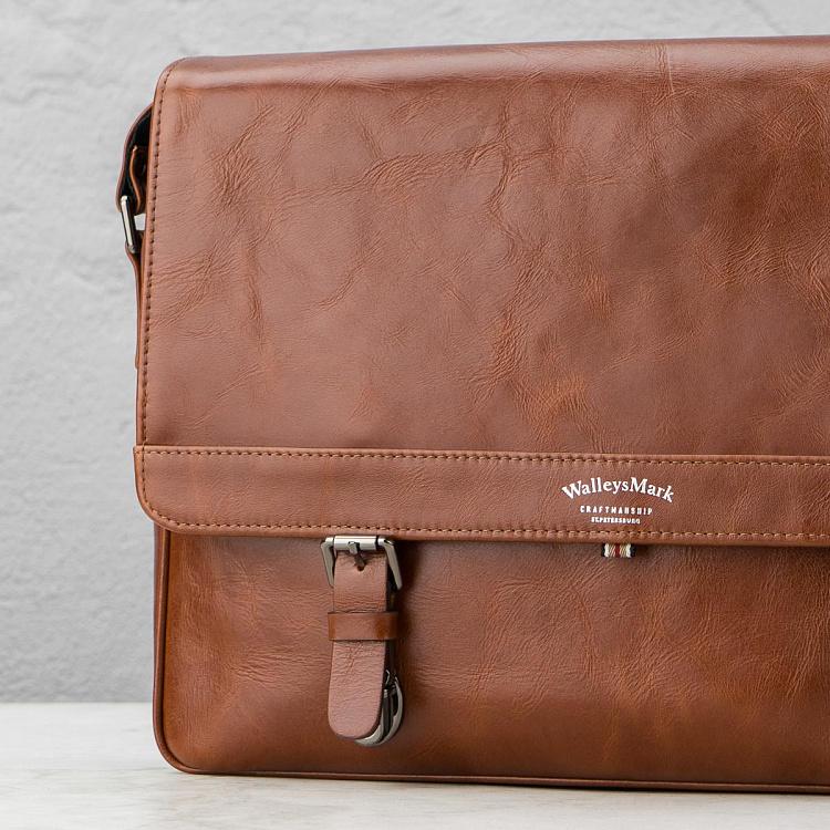 Кожаная мужская сумка-портфель Мессенджер Satchel Messenger Bag