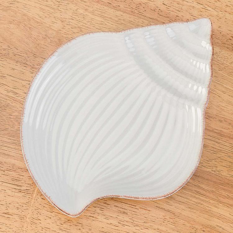 Белое сервировочное блюдо Ракушка Дори, S Dory Seashell Plate Small White