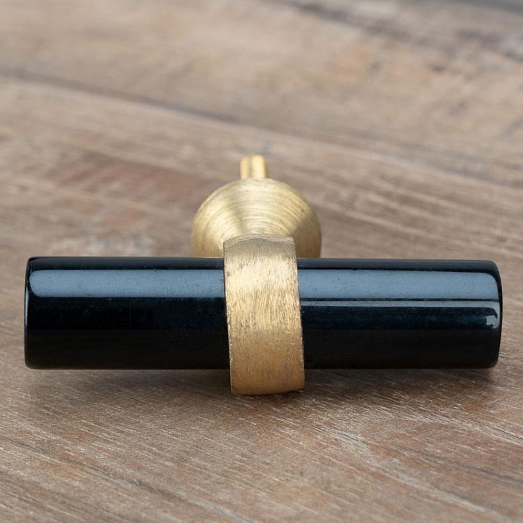 Мебельная ручка Свиток чёрный Scroll Knob Black