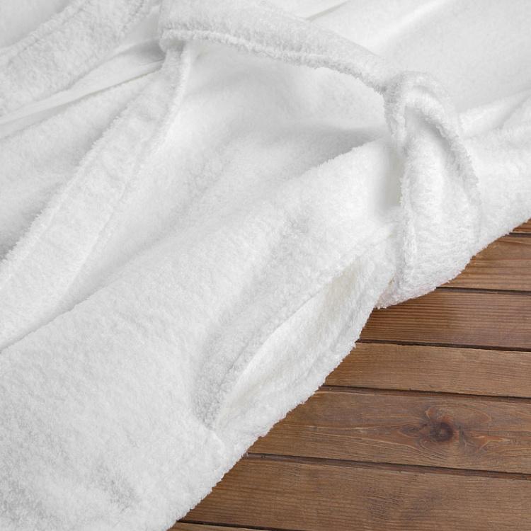 Белый банный халат с капюшоном, размер M	 CL Zero Twist Hooded Robe White M