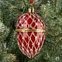 Ёлочная игрушка Xmas Egg Box Jewel Net Red Silver 9 cm
