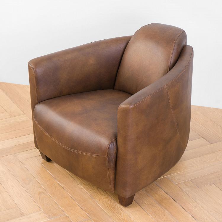 Кресло Инспектор, красно-коричневые ножки Inspector Armchair, Red Brown Wood D