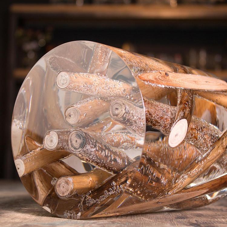 Круглая статуэтка с ветками деревьев Кисими F163 Kisimi Driftwood Logs Cylinder Side Table