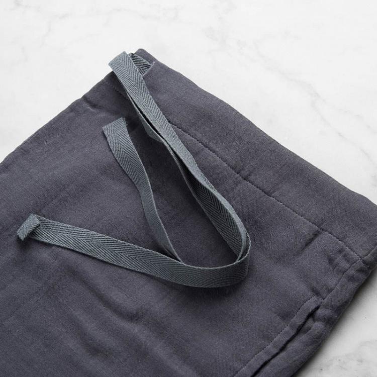 Тёмно-серая пижама из лёгкого хлопка, размер S Crepe Gauze Pajamas Sleep Wear Dark Grey S