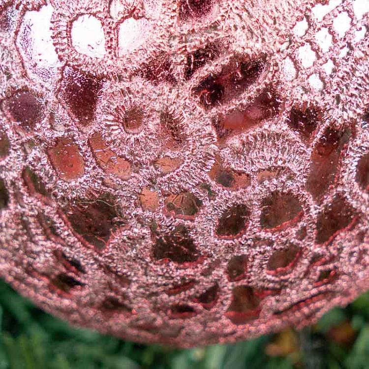 Розовый ёлочный шар с кружевом, M Lace Ball Pink 10 cm