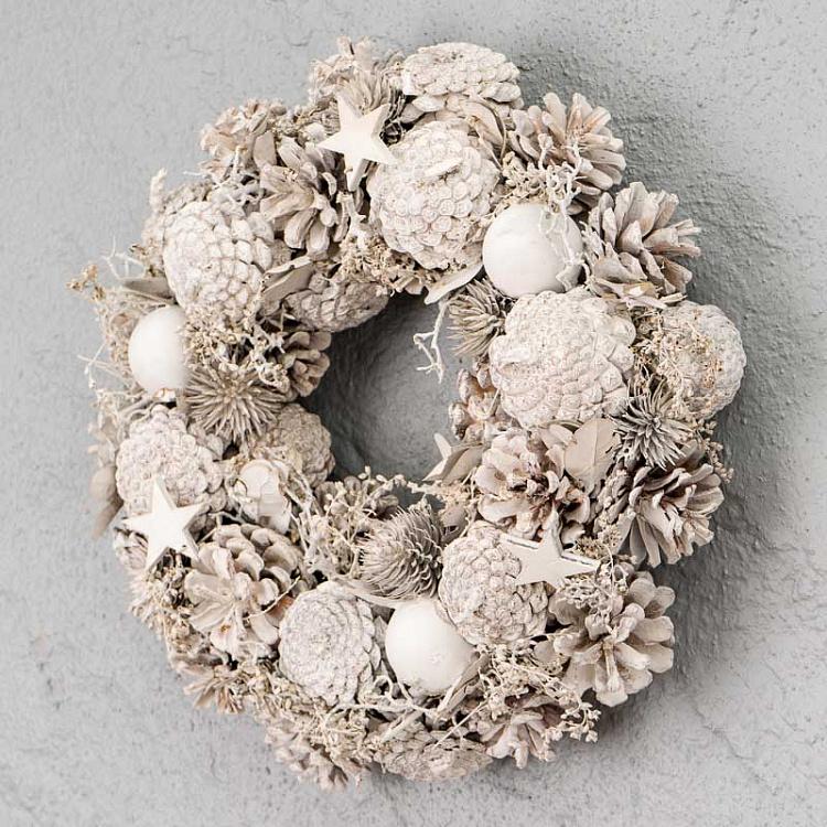 Новогодний венок с шарами и звёздами Balls And Stars Wreath 30 cm