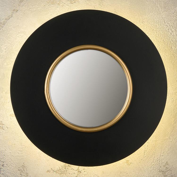 Круглое зеркало с подсветкой в чёрной раме Mirror With Led Light