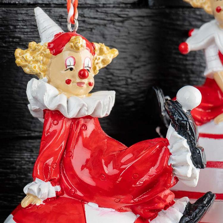 Набор из двух ёлочных игрушек Клоуны на шарах Set Of 2 Christmas Clown Balls 12 cm