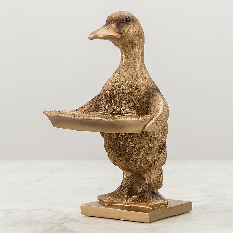 Подставка для мелочей и украшений Золотая утка Card Holder Duck Gold