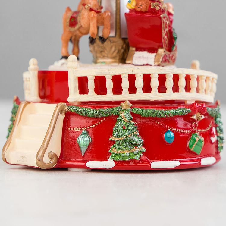 Музыкальная механическая фигурка Карусель Сани Санты Music Motion Santa Sleigh Carousel 14,5 cm