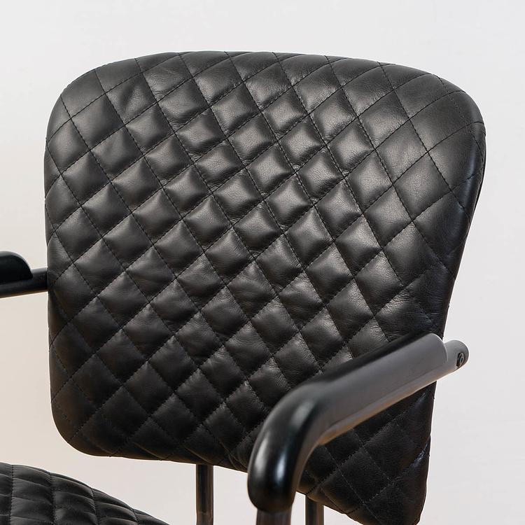 Рабочее кресло Милан, чёрные подлокотники Ufficio Milano Armchair, Black Wood D