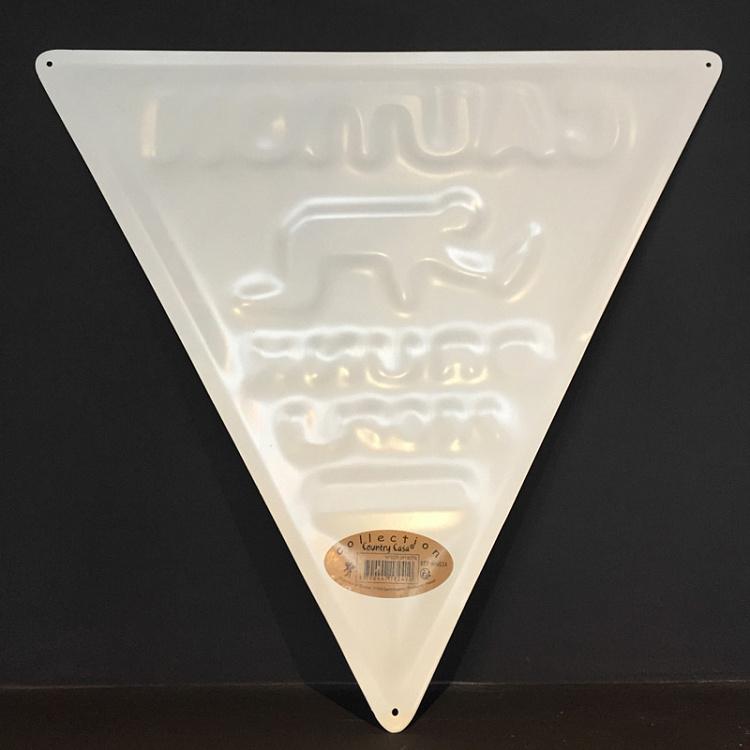 Металлическая треугольная табличка Осторожно, дорогу переходят пьяные люди Plaque Metal Facon Panneau D'Avertissement Triangle Caution Drunk People Crossing Fond Jaune