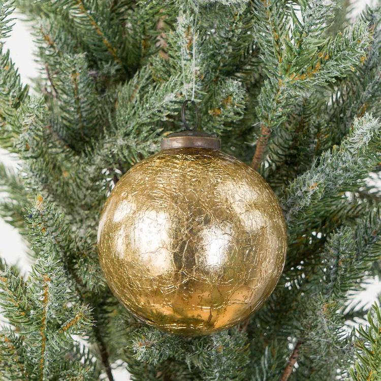 Ёлочная игрушка Золотистый состаренный шар Aged Ball Gold 10 cm