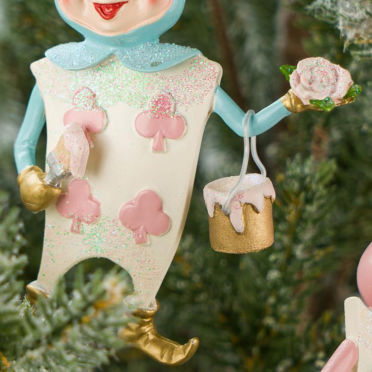 Набор из двух ёлочных игрушек Игроки в карты Set Of 2 Playing Card Men Pink Blue 10 cm