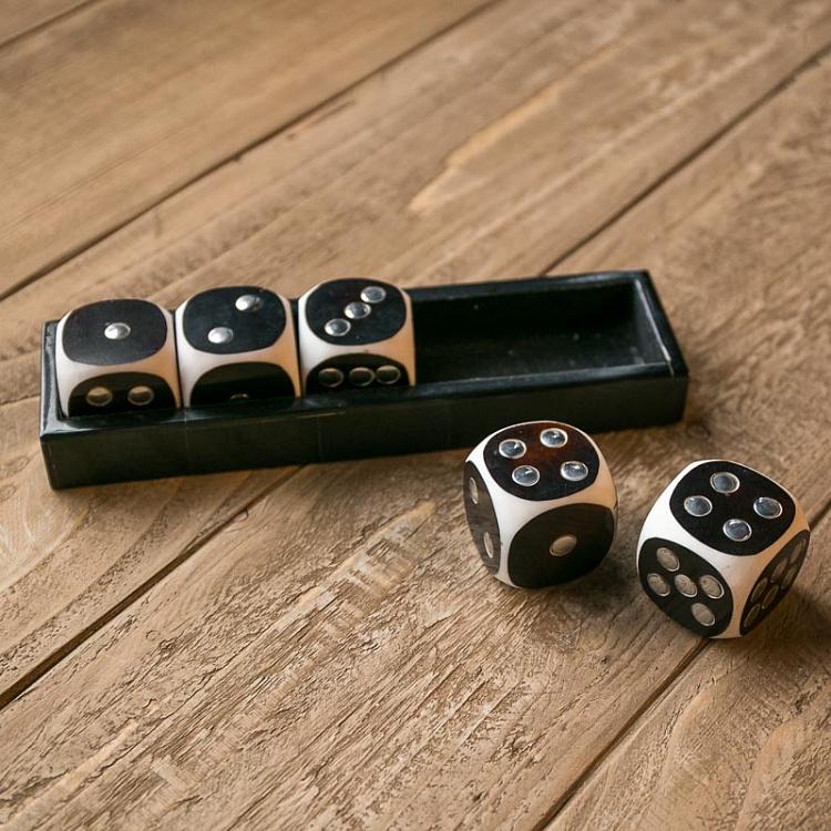 Коробка с 5 игральными костями Big Box With 5 White And Black Dices