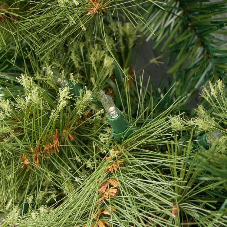 Новогодний венок с шишками и гирляндой 100 Led Pinecone Wreath Green 76 cm