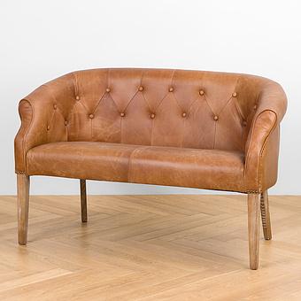 Marshall 2 Seater, Oak Sandwashed Leather